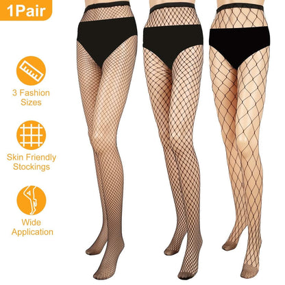 High Waist Pantyhose Stretchy Mesh Hollow Out Stockings - A-1 Thread Vault