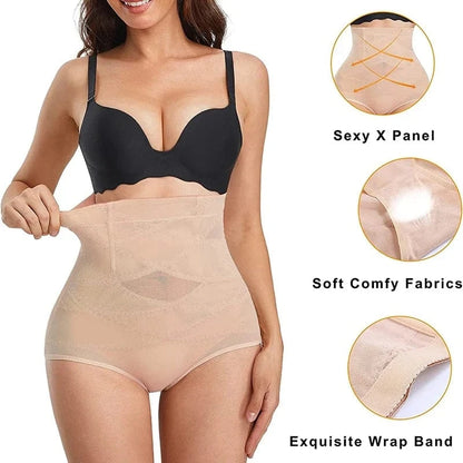 High Waisted Body Shaper X-shaped Girdles Tummy Control Shapewear Panties Slimming Waist Trainer Butt Lifter Underwear Shapers - A-1 Thread Vault