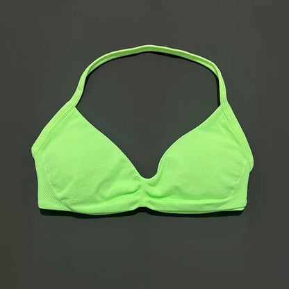HISTELLO Impact Strappy Bra Gym Top Women High Support Thin Strap Halter Sports Seamless Bras Scrunch Push-up Workout Yoga Tanks - A-1 Thread Vault