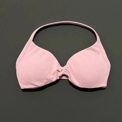 HISTELLO Impact Strappy Bra Gym Top Women High Support Thin Strap Halter Sports Seamless Bras Scrunch Push-up Workout Yoga Tanks - A-1 Thread Vault