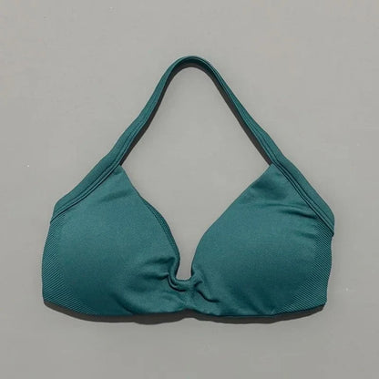 HISTELLO Impact Strappy Bra Gym Top Women High Support Thin Strap Halter Sports Seamless Bras Scrunch Push-up Workout Yoga Tanks - A-1 Thread Vault