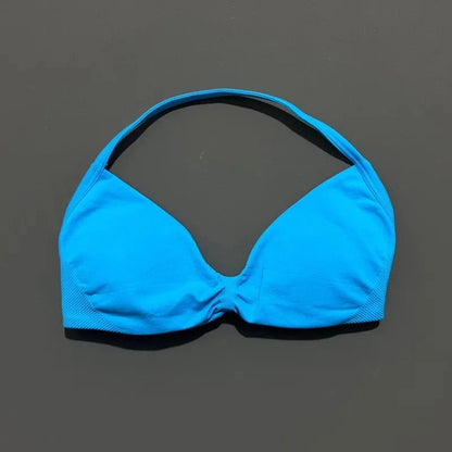 HISTELLO Impact Strappy Bra Gym Top Women High Support Thin Strap Halter Sports Seamless Bras Scrunch Push-up Workout Yoga Tanks - A-1 Thread Vault