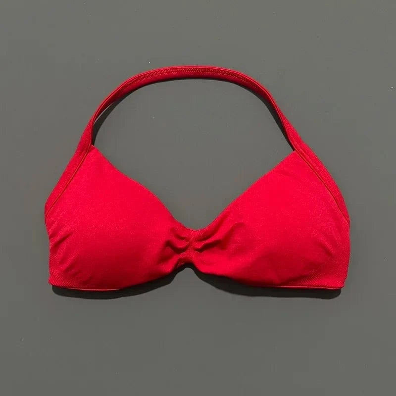 HISTELLO Impact Strappy Bra Gym Top Women High Support Thin Strap Halter Sports Seamless Bras Scrunch Push-up Workout Yoga Tanks - A-1 Thread Vault