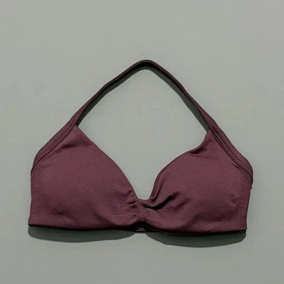 HISTELLO Impact Strappy Bra Gym Top Women High Support Thin Strap Halter Sports Seamless Bras Scrunch Push-up Workout Yoga Tanks - A-1 Thread Vault