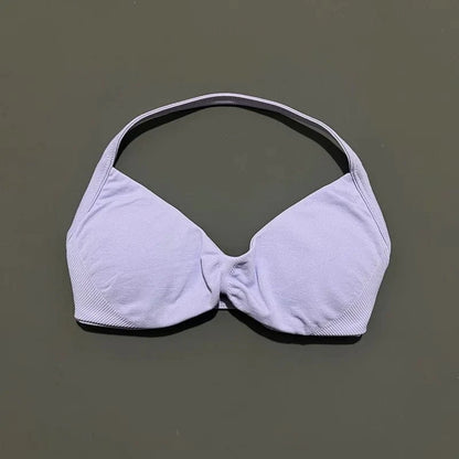 HISTELLO Impact Strappy Bra Gym Top Women High Support Thin Strap Halter Sports Seamless Bras Scrunch Push-up Workout Yoga Tanks - A-1 Thread Vault