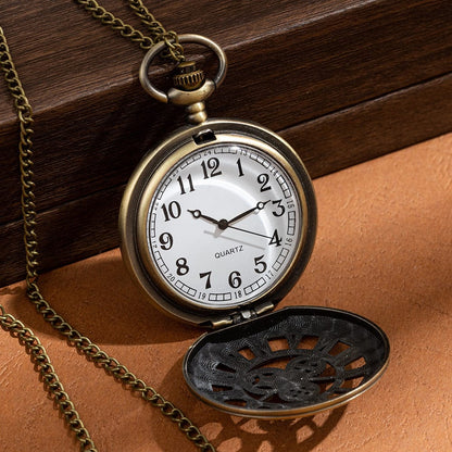 Hollow Classical Mechanical Parts Bronze Mechanical Pocket Watch - A-1 Thread Vault