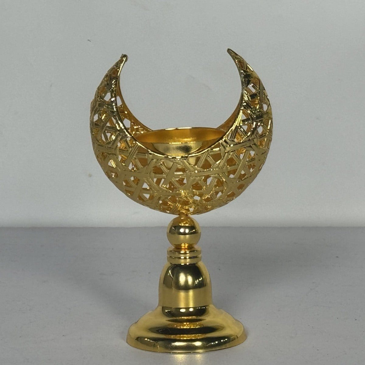Hollow Moon Candle Holder – Iron Ramadan Decorative Accent (MAC379) - A-1 Thread Vault