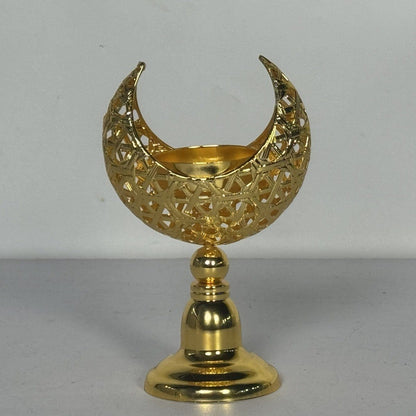 Hollow Moon Candle Holder – Iron Ramadan Decorative Accent (MAC379) - A-1 Thread Vault