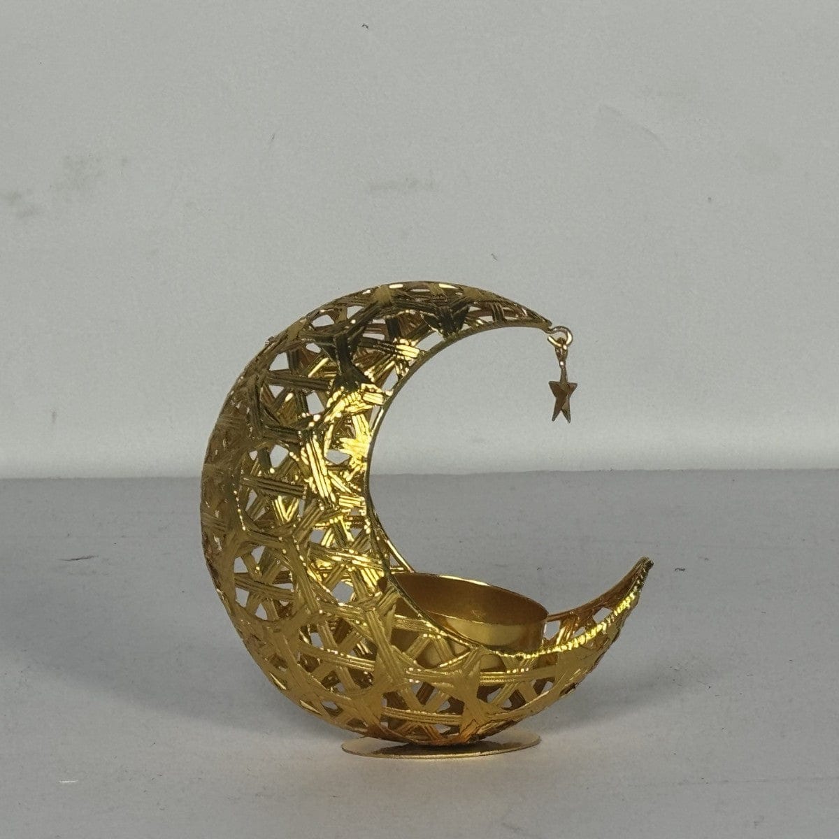 Hollow Moon Candle Holder – Iron Ramadan Decorative Accent (MAC379) - A-1 Thread Vault