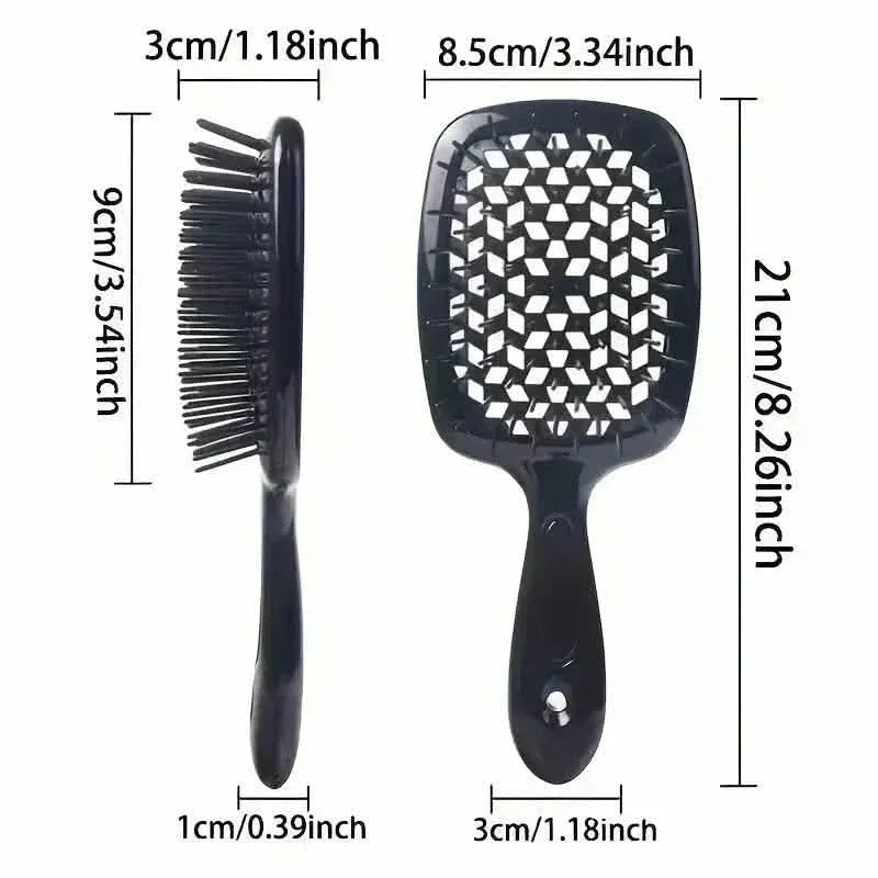 Hollow Out Hairdressing Comb Anti-Static Detangling Hair Brush Scalp Massage Hair Brush For All Hair Types - A-1 Thread Vault