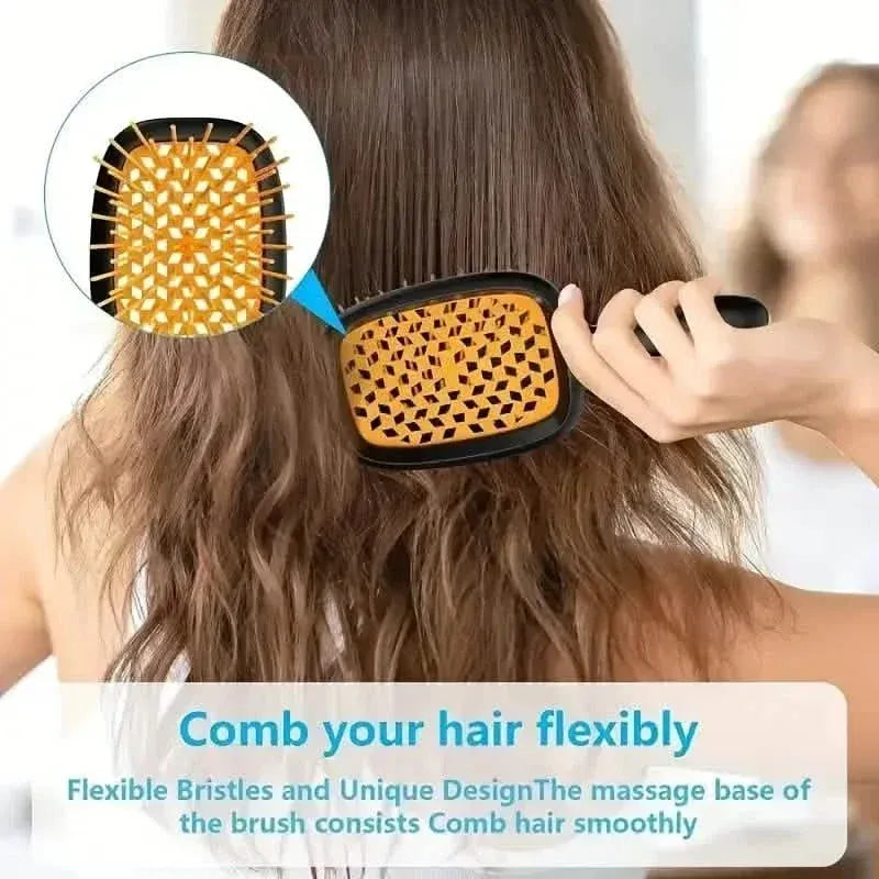Hollow Out Hairdressing Comb Anti-Static Detangling Hair Brush Scalp Massage Hair Brush For All Hair Types - A-1 Thread Vault