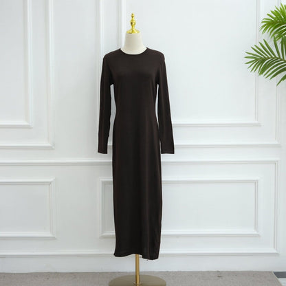 Hollow-Out Knit Open Abaya Cardigan with Waist Belt(MOA315) - A-1 Thread Vault