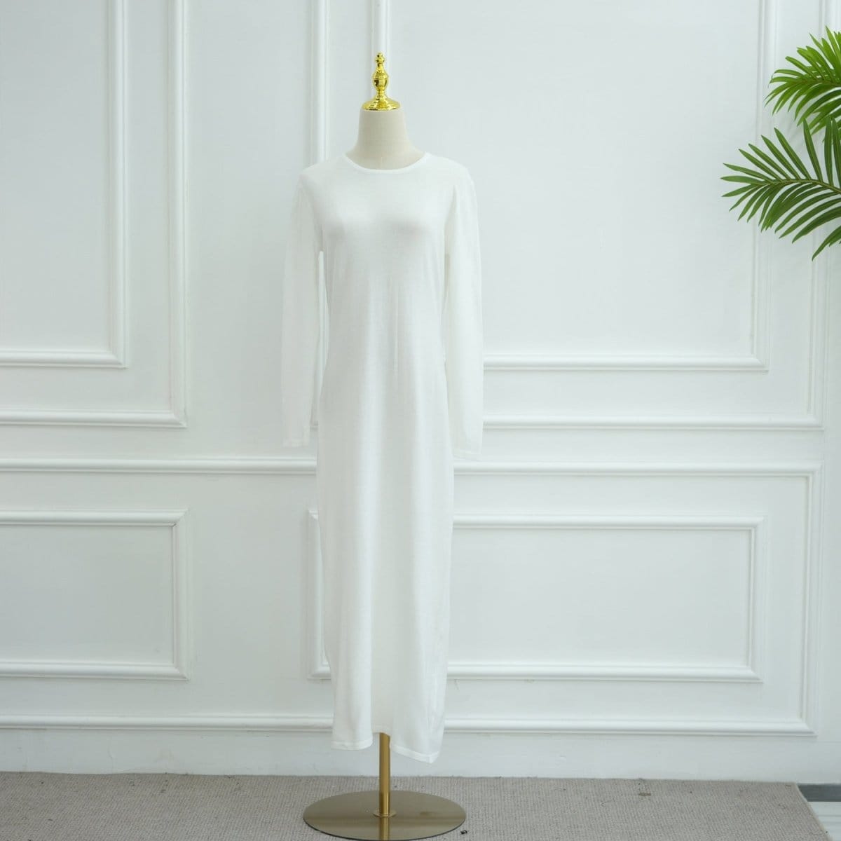 Hollow-Out Knit Open Abaya Cardigan with Waist Belt(MOA315) - A-1 Thread Vault