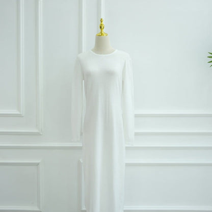 Hollow-Out Knit Open Abaya Cardigan with Waist Belt(MOA315) - A-1 Thread Vault