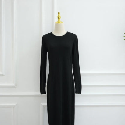 Hollow-Out Knit Open Abaya Cardigan with Waist Belt(MOA315) - A-1 Thread Vault