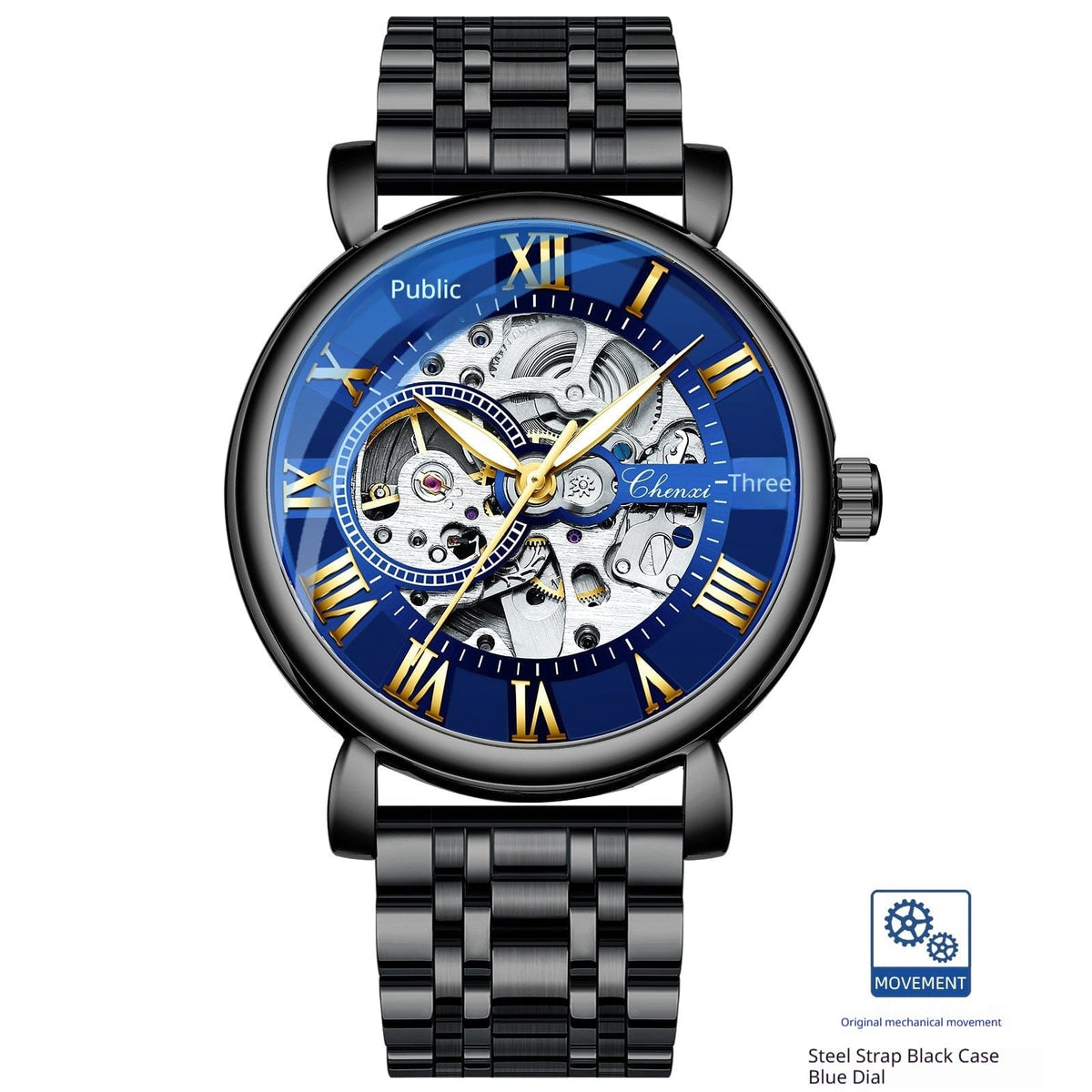 Hollow Waterproof Luminous Automatic Mechanical Watch - A-1 Thread Vault
