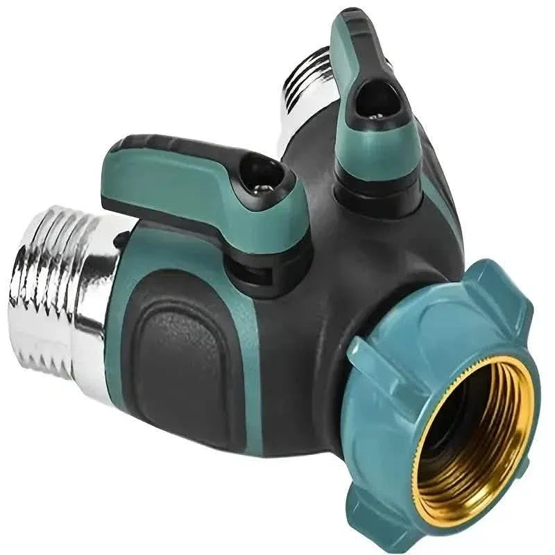 Hose Splitter 2 Way 3/4" Faucet Y Connector with Shut-off Valve - A-1 Thread Vault