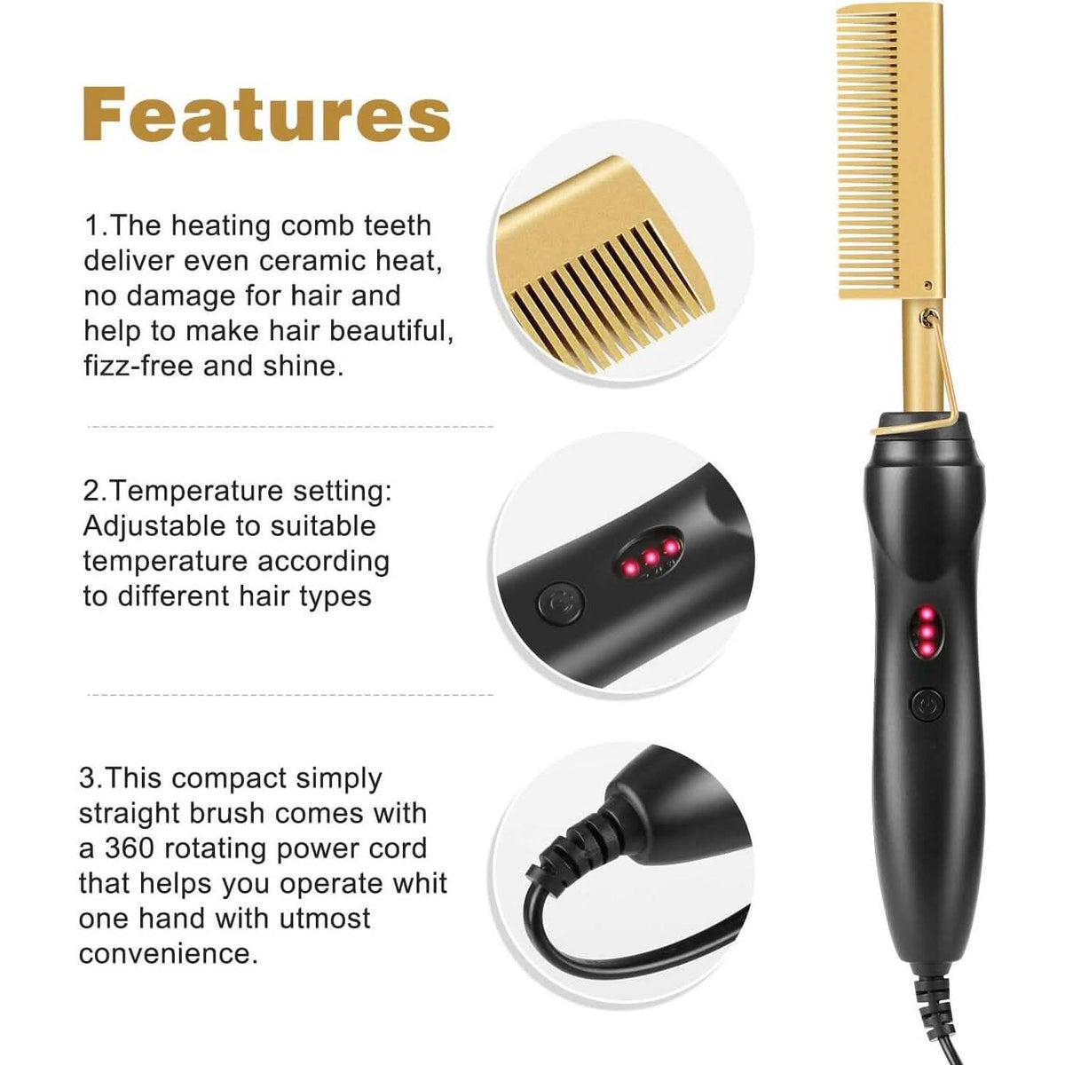 Hot Comb Hair Straightener Comb - A-1 Thread Vault