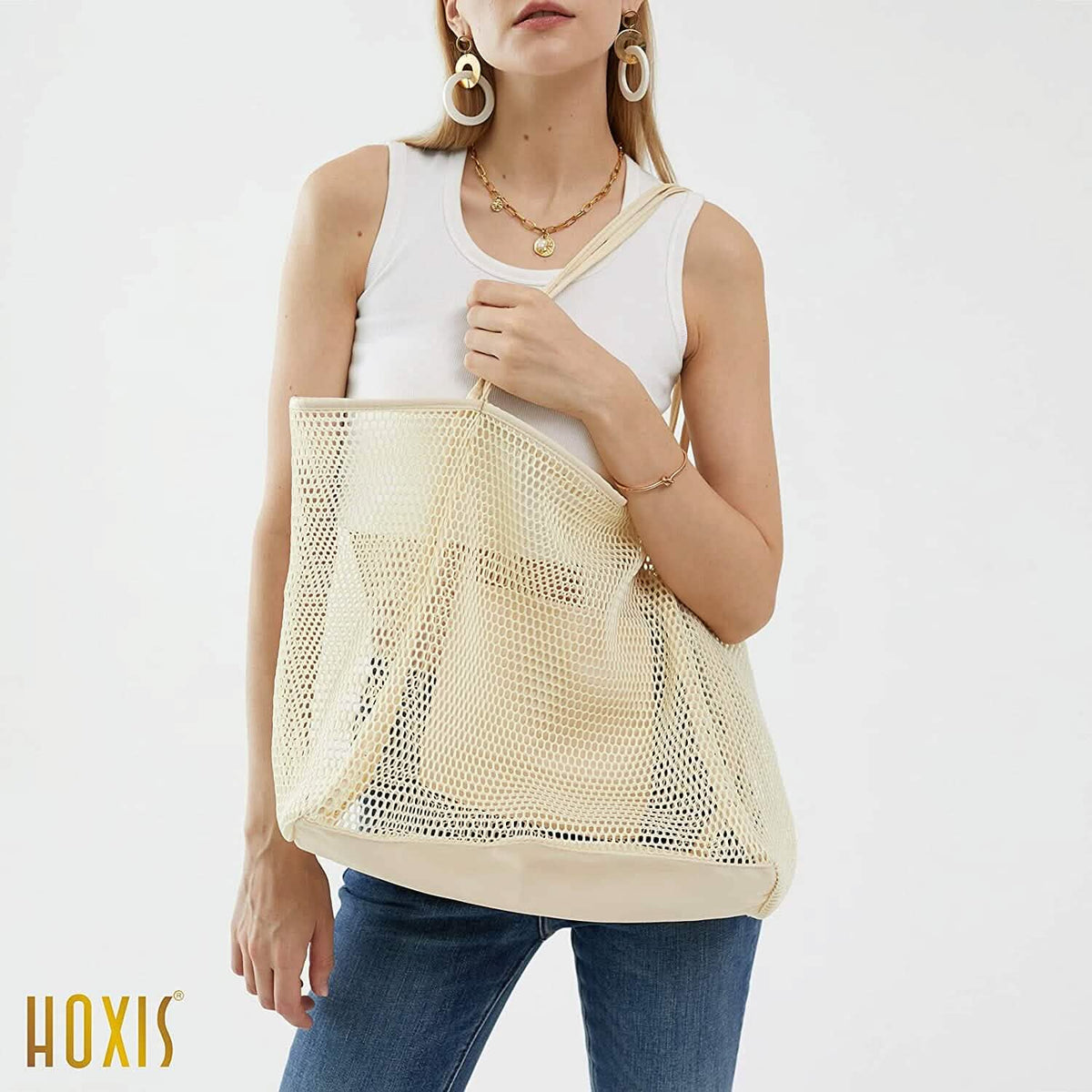 HOXIS Mesh Beach Tote Women's Shoulder Bag - A-1 Thread Vault