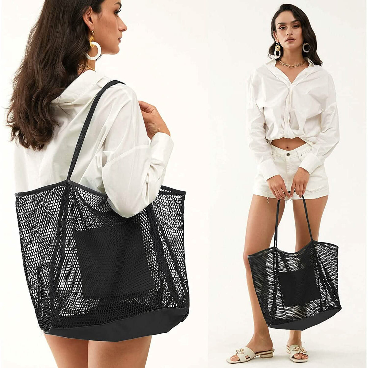 HOXIS Mesh Beach Tote Women's Shoulder Bag - A-1 Thread Vault