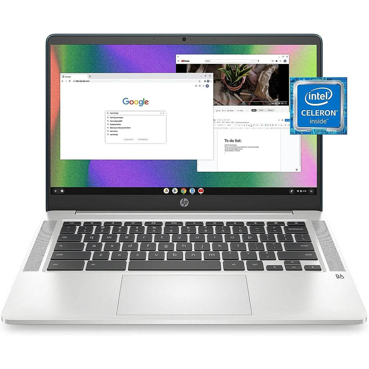 HP 14a-na0220nr, 14" HD Chromebook Intel Celeron N4120, 4GB RAM, 64GB eMMC (Refurbished) - A-1 Thread Vault