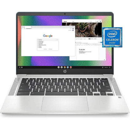 HP 14a-na0220nr, 14" HD Chromebook Intel Celeron N4120, 4GB RAM, 64GB eMMC (Refurbished) - A-1 Thread Vault