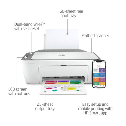HP DeskJet 2755 All-in-One Inkjet Printer Scanner and Copier (Refurbished) - A-1 Thread Vault