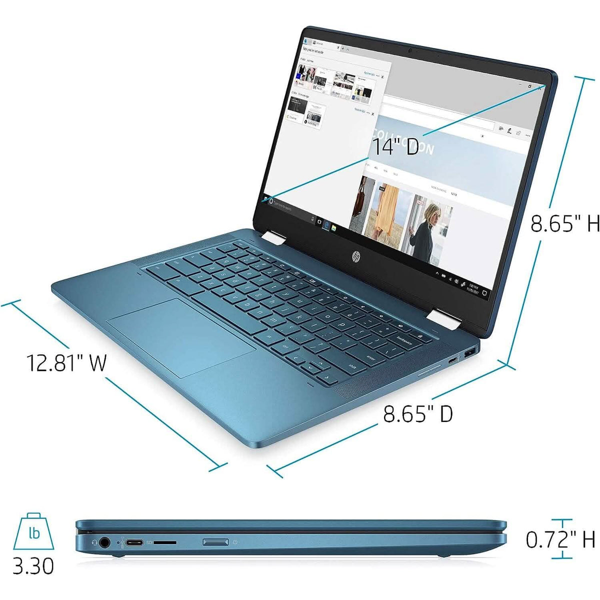 HP Laptop X360 14a Chromebook 14" HD Touchscreen (Refurbished) - A-1 Thread Vault