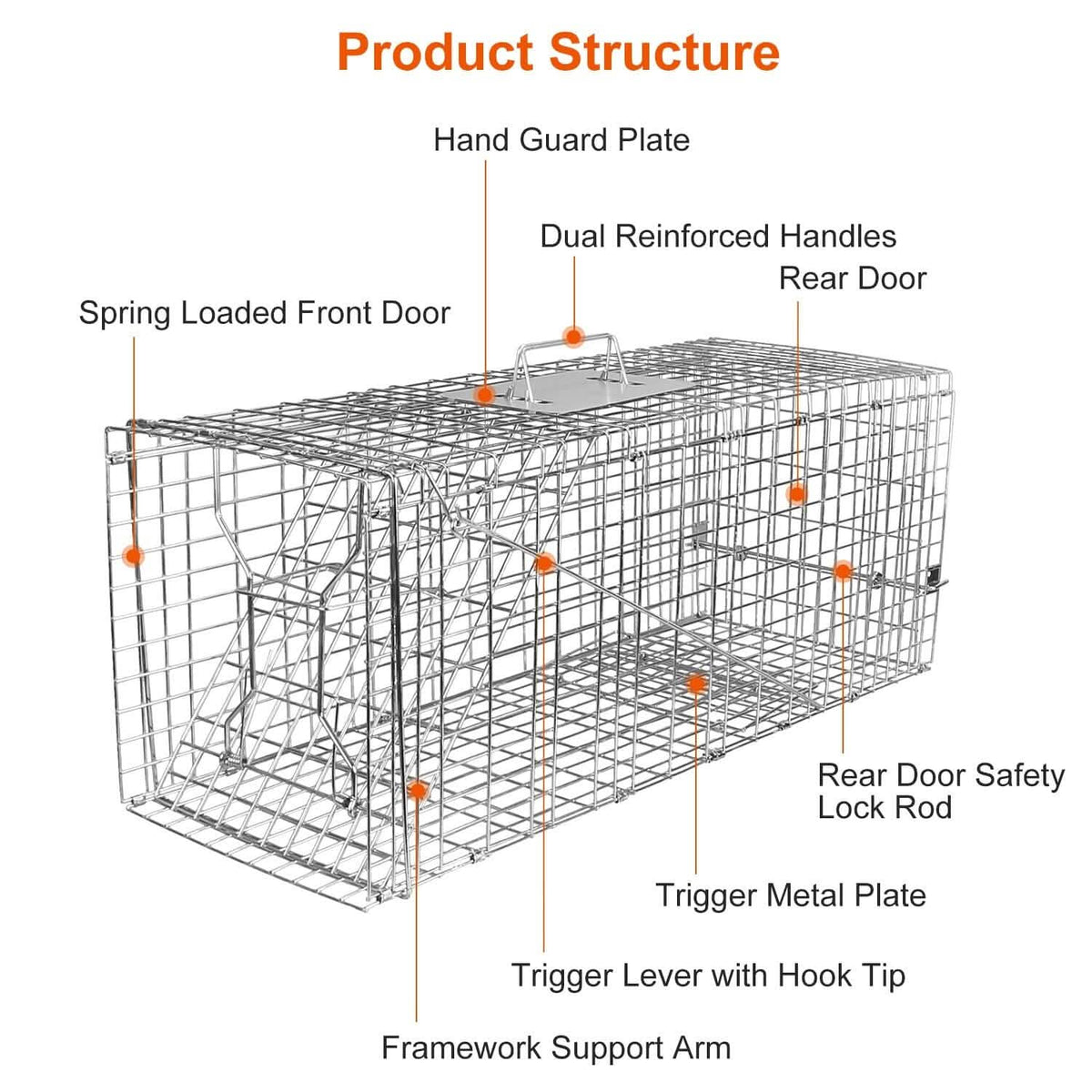 Humane Catch Release Live Animal Collapsible Galvanized Wire Trap Cage - A-1 Thread Vault