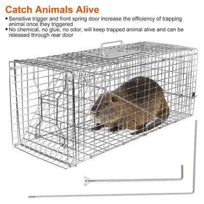 Humane Catch Release Live Animal Collapsible Galvanized Wire Trap Cage - A-1 Thread Vault