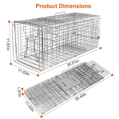 Humane Catch Release Live Animal Collapsible Galvanized Wire Trap Cage - A-1 Thread Vault