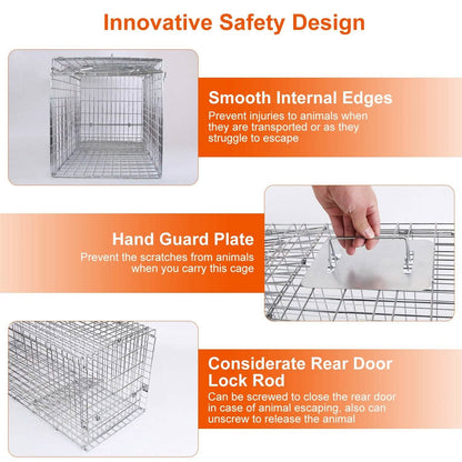 Humane Catch Release Live Animal Collapsible Galvanized Wire Trap Cage - A-1 Thread Vault