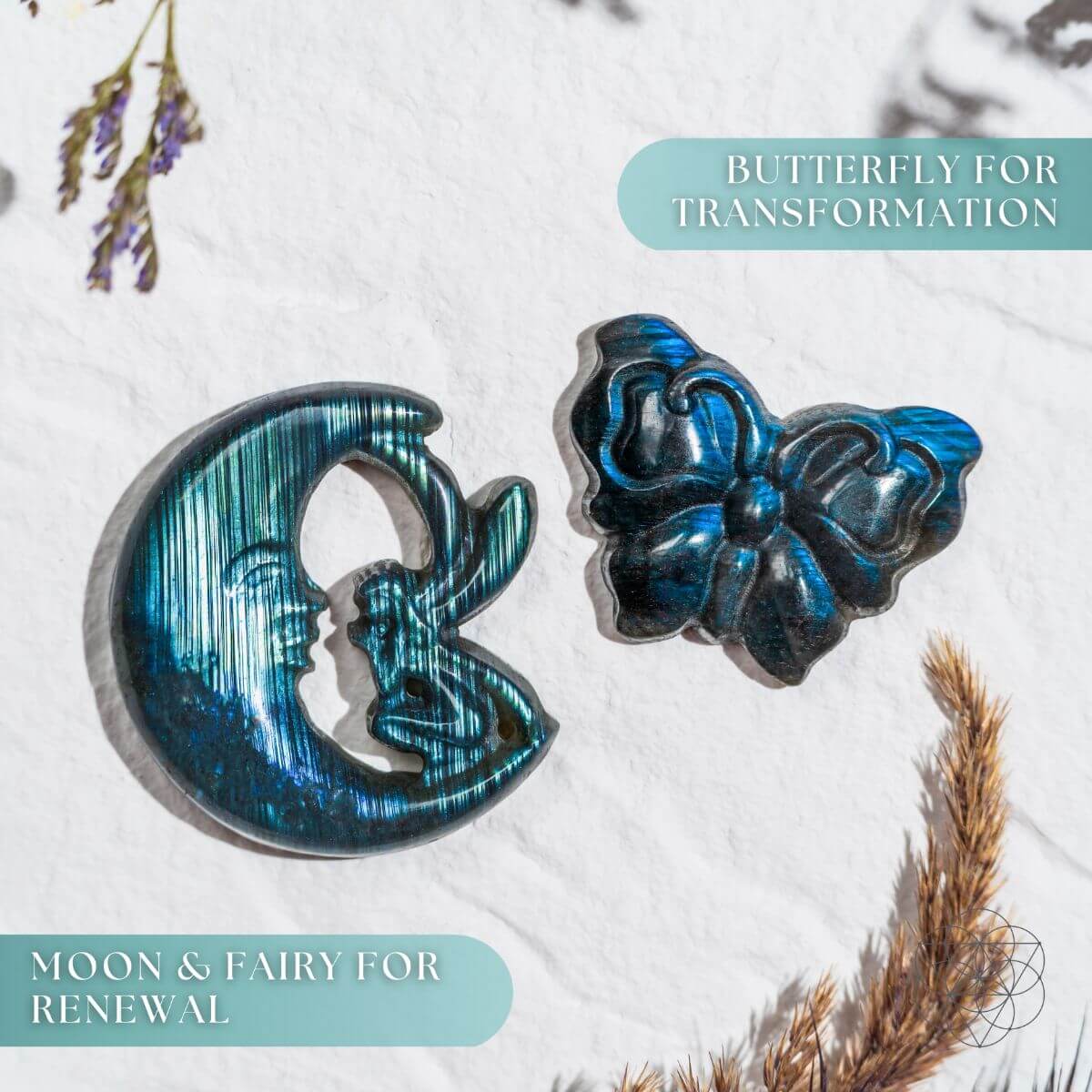 I Am Reborn - Labradorite Carving of Transformation - A-1 Thread Vault
