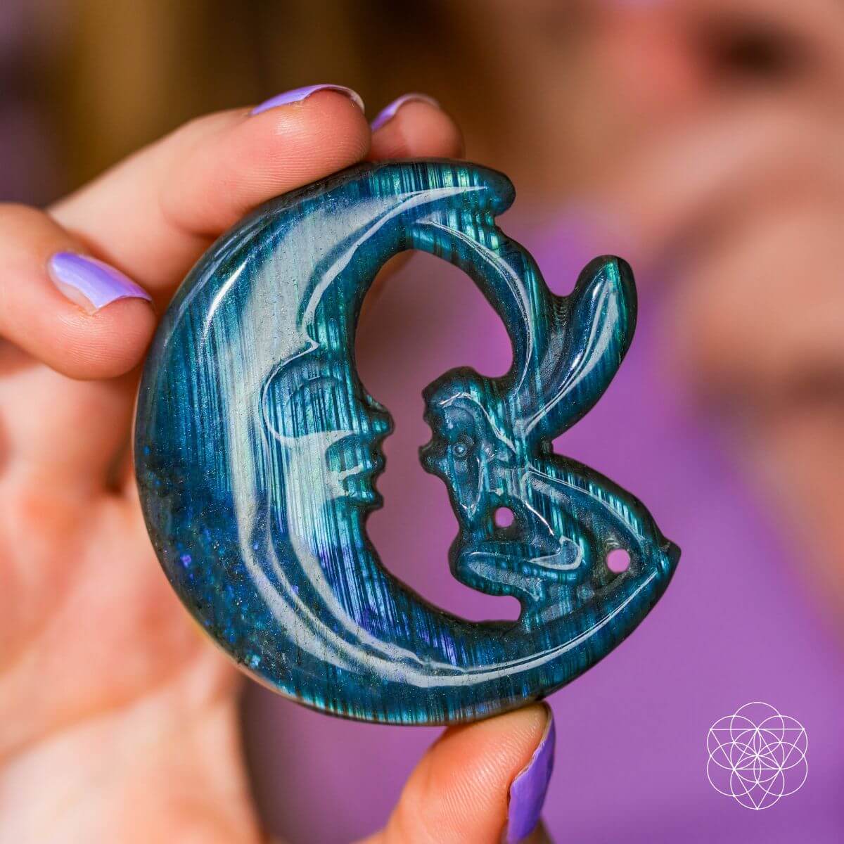 I Am Reborn - Labradorite Carving of Transformation - A-1 Thread Vault