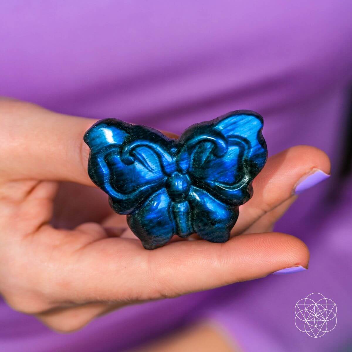 I Am Reborn - Labradorite Carving of Transformation - A-1 Thread Vault