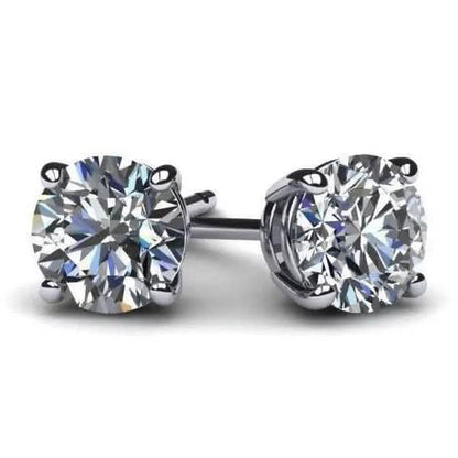 IGI Diamond Engagement Earrings VS1 D Round 4.34 Carat Lab Created Eye Clean - A-1 Thread Vault