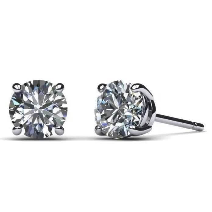 IGI Diamond Engagement Earrings VS1 D Round 4.34 Carat Lab Created Eye Clean - A-1 Thread Vault