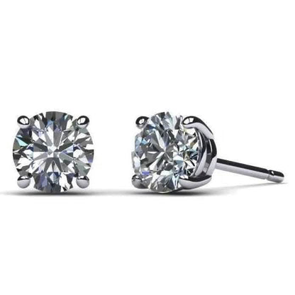IGI Diamond Engagement Earrings VS1 D Round 4.34 Carat Lab Created Eye Clean - A-1 Thread Vault