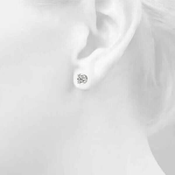 IGI Diamond Engagement Earrings VS1 D Round 4.34 Carat Lab Created Eye Clean - A-1 Thread Vault