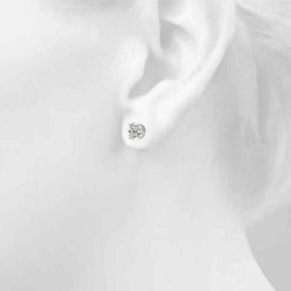 IGI Diamond Engagement Earrings VS1 D Round 4.34 Carat Lab Created Eye Clean - A-1 Thread Vault