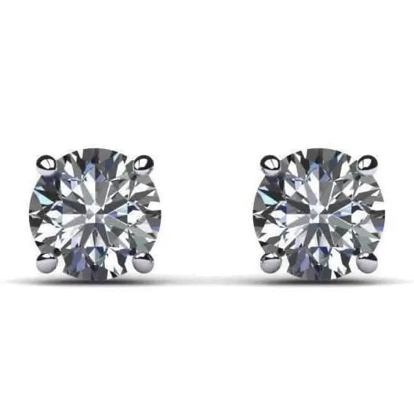 IGI Diamond Engagement Earrings VS1 D Round 4.34 Carat Lab Created Eye Clean - A-1 Thread Vault
