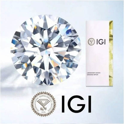 IGI, F/VS1, 3 CT Solitaire Lab-Grown Round Diamond Studs Earring 950 Platinum - A-1 Thread Vault