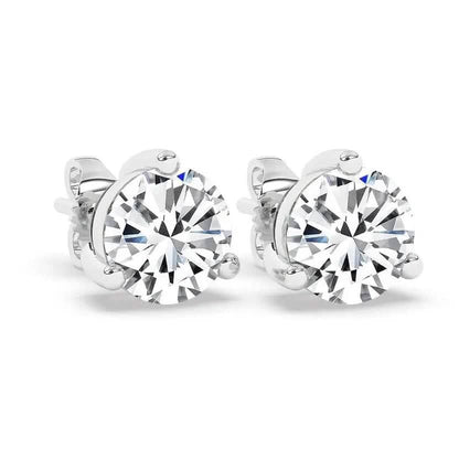 IGI, F/VS1, 3 CT Solitaire Lab-Grown Round Diamond Studs Earring 950 Platinum - A-1 Thread Vault