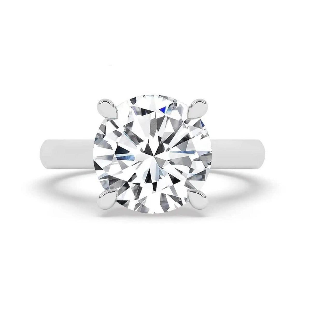 IGI, F/VS1, 5CT Solitaire Lab-Grown Round Diamond Engagement Ring 18K White Gold - A-1 Thread Vault