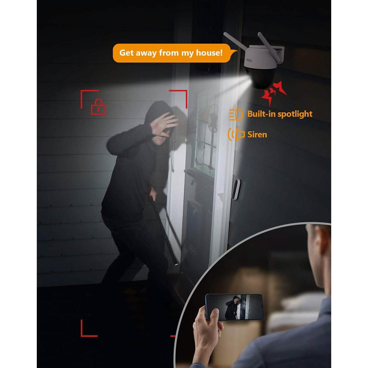 Imou Security Camera Outdoor with Floodlight and Sound Alarm (Refurbished) - A-1 Thread Vault