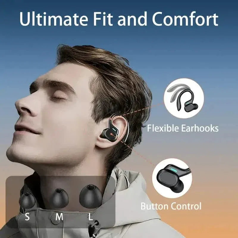 In-Ear Headphones With Noise Cancelling Mic, Sport Earhook & LED Display - A-1 Thread Vault