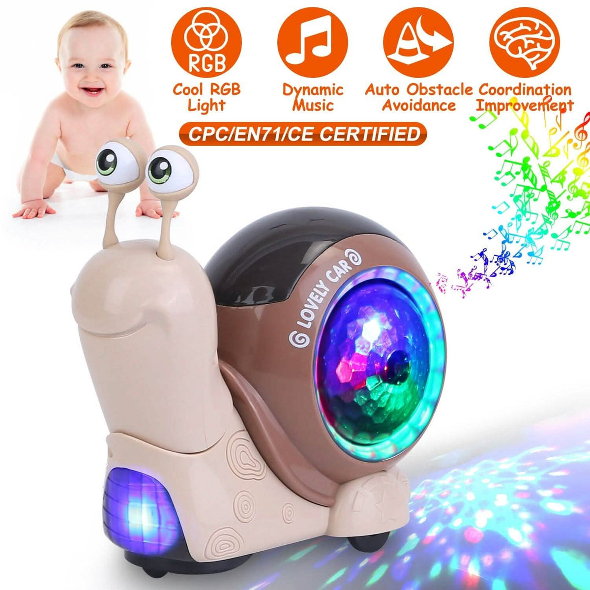 Infant Interaction Toy Automatic Obstacle Avoidance with Music - A-1 Thread Vault