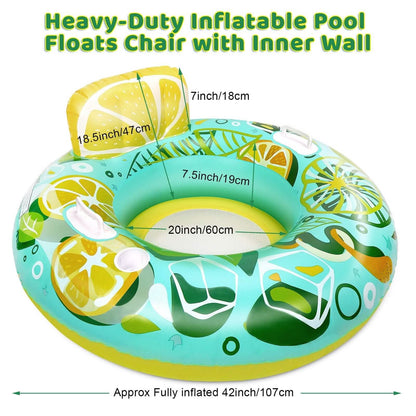 Inflatable Lounger Pool Float with Rubber Handle and Drink Holder - A-1 Thread Vault