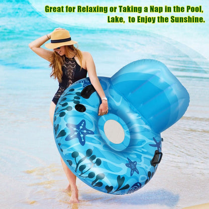 Inflatable Lounger Pool Float with Rubber Handle and Drink Holder - A-1 Thread Vault