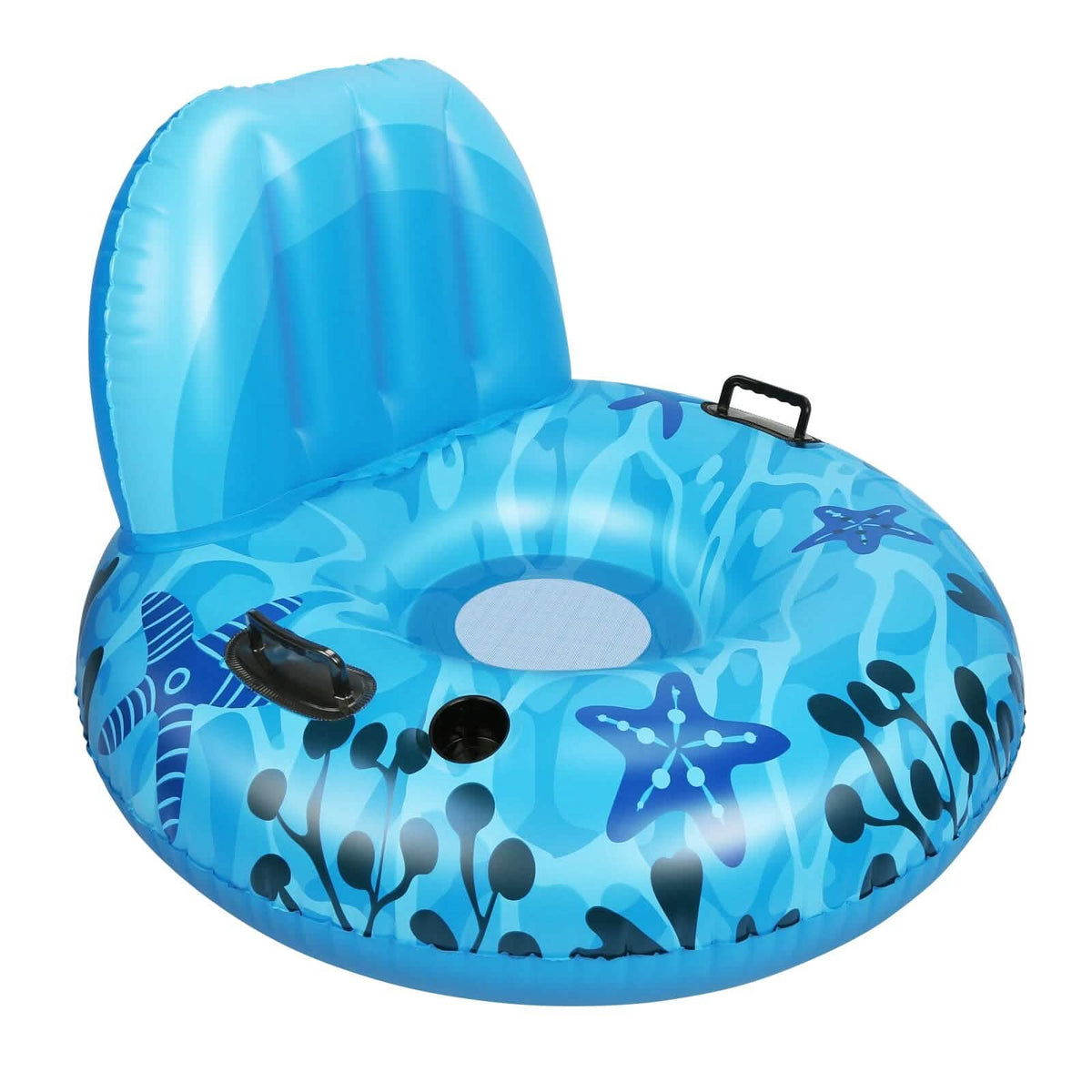 Inflatable Lounger Pool Float with Rubber Handle and Drink Holder - A-1 Thread Vault